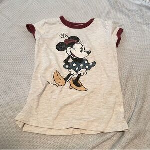 Minnie Mouse ringer T shirt, size 5/6 kids.